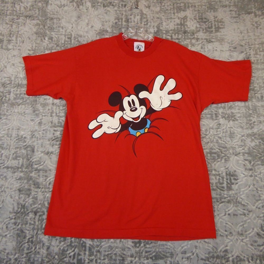 Vintage Mickey & Co. Shirt Adult 1X Red Single Stitch Disney  Mickey Mouse